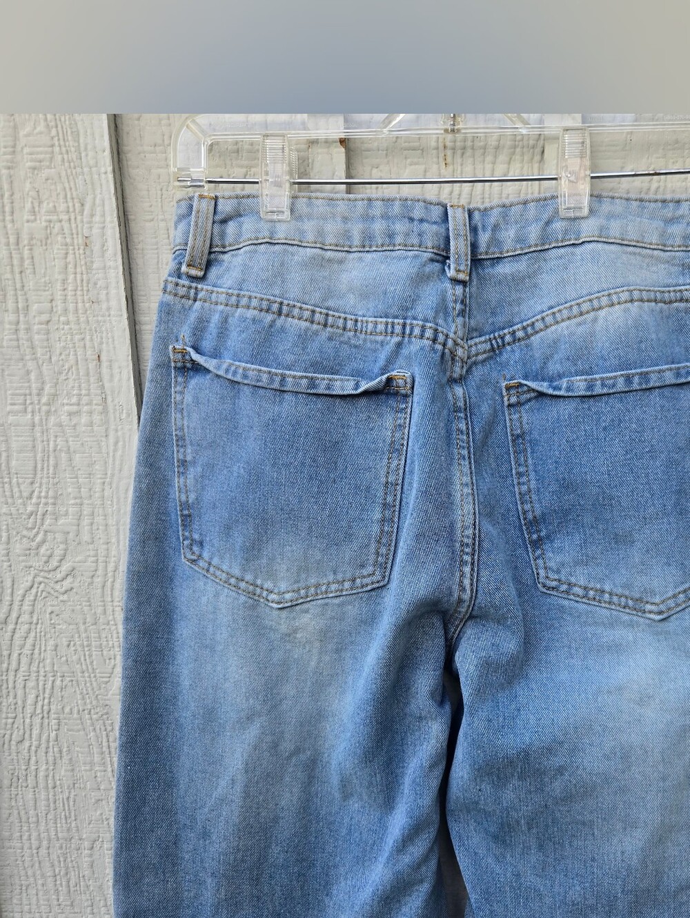 Cali 1850 Light Wash Floral Patchwork Straight Leg Jeans Size S / 28 - Picture 6 of 8